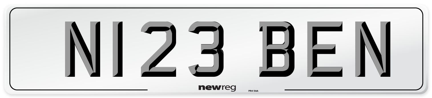 N123 BEN Number Plate from New Reg